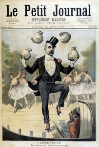 Georges Clemenceau jongleeraa Englannin punnan kanssa - "" Le Petite Journal" -lehdessä 19.8.1893 tekijältä Henri Meyer
