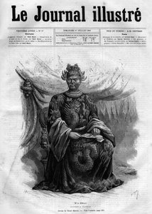 Muotokuva Tu-Ducista (Tu Duc) (1830-1883) Annamin keisarista (1848-1883) - "Kuvallisen päiväkirjan" kansisivu vuodelta 1883 - Piirustus Henri Meyer (1844-1899) tekijältä Henri Meyer