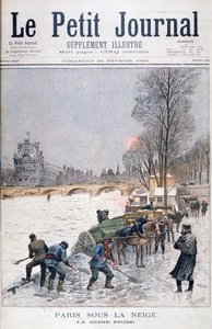 Jäätynyt Seine, talvi, Pariisi, 1895