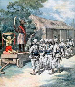 Sodan idoli, Kana, Dahomey, Afrikka, 1892 tekijältä Henri Meyer