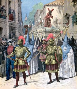 Pitkäperjantain kulkue, pyhä viikko, Sevilla, 1891