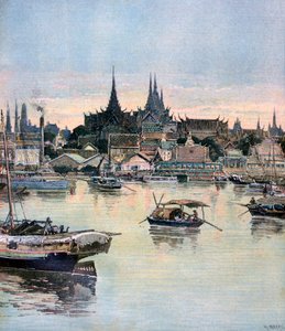 Näkymä Bangkokista, 1893 tekijältä Henri Meyer