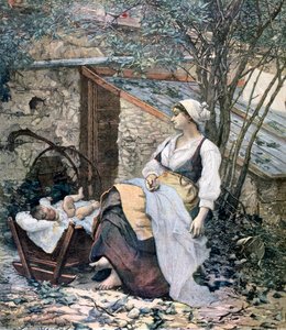 Nuori äiti, 1891 tekijältä Henri Meyer