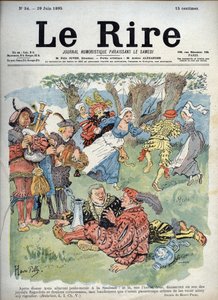 Maalaisviihde - Charles Henri Pillen (1844-1897) humoristinen piirustus, joka havainnollistaa kohtaa Rabelais