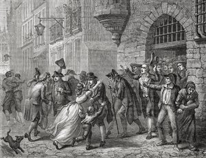 The Release of the Moderates, 1794, Louis Blancin (1811-82) "Histoire de la Revolution Francaise" -kaiverruksesta Paul Jonnard (k.1902) 1847-62 tekijältä Henri Renaud