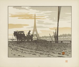Passyn laiturilta. Hiilikaivostyöläiset [Eiffel-tornin 36 näkymää] tekijältä Henri Rivière