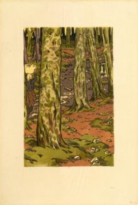 Pyykinpesu metsässä Loguivyssa tekijältä Henri Rivière