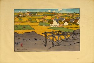 La Chapellen kylä Tertresistä (Saint-Briac) nähtynä tekijältä Henri Rivière