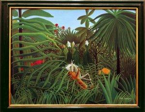 Cheval attaqué par unguar tekijältä Henri Rousseau