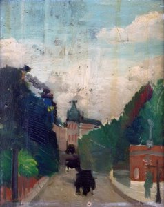 Luonnos, näkymä Palais du Métropolitainin palatsista. tekijältä Henri Rousseau