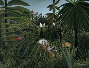 Jaguaari hyökkää hevosen kimppuun, 1910