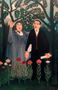 Runoilijaa inspiroiva muse tekijältä Henri Rousseau