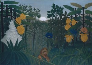 Leijonan ateria, n. 1907. tekijältä Henri Rousseau