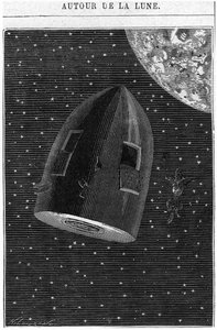 Leaving for the Moon, kuvitus Jules Vernen (1828-1905) teoksesta 