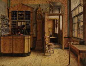 Old Inn "Het Loodshuis" Antwerpenissä (öljy kankaalle)