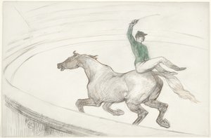Sirkuksessa: Jockey (Au cirque: Jockey) tekijältä Henri de Toulouse Lautrec