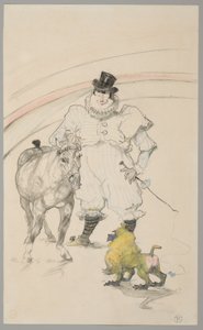 Sirkuksessa: koulutettu poni ja paviaani tekijältä Henri de Toulouse-Lautrec