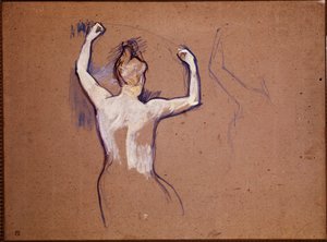 Ballet de Papa Chrysantheme (Opiskelu yhdelle esillä olevista tanssijoista) tekijältä Henri de Toulouse Lautrec
