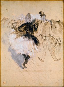Goulue ja Valentin le Desosse Moulin de la Galettessa tekijältä Henri de Toulouse Lautrec