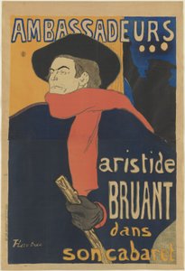 Suurlähettiläät: Aristide Bruant, 1892 tekijältä Henri de Toulouse Lautrec