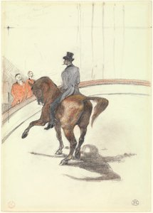 At the Circus: The Spanish Walk, 1899 (grafiitti, värillinen pastelli ja hiili raskaalle paperiarkille). tekijältä Henri de Toulouse Lautrec