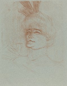 Mlle Marcelle Lenderin rintakuva, kolme neljäsosaa tekijältä Henri de Toulouse Lautrec