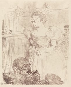 Di Ti Fellow - Englantilaiset Cafe-Concertissa Di Ti Fellow - Anglaise au Café-Concert, 1898. tekijältä Henri de Toulouse Lautrec