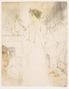 Elles: Nainen käsipeilillä tekijältä Henri de Toulouse Lautrec
