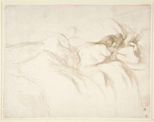 Femme couch?e, R?veil (Woman Waking Up in Bed), sarjasta Elles tekijältä Henri de Toulouse Lautrec
