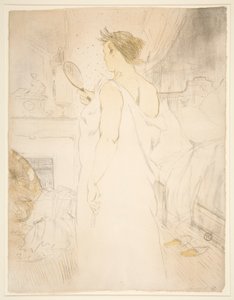 Femme? glace, la glace? pää (Woman with Hand Mirror), sarjasta Elles tekijältä Henri de Toulouse Lautrec
