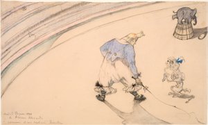 Sirkuksessa - Klovni Footit eläinten kesyttäjänä tekijältä Henri de Toulouse Lautrec