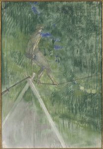 Köysitanssija (nyyrätanssija) - The Rope Dancer, kirjoittanut Toulouse Lautrec, Henri, de (1864-1901). Pastelli paperille. Koko: 47 x 32 cm. Tukholman kansallismuseo tekijältä Henri de Toulouse Lautrec