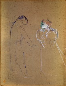 Lucien Germain Guitry (1860-1925) ja Jeanne Granier. Piirustus Henri de Toulouse-Lautrec (Toulouse Lautrec tekijältä Henri de Toulouse Lautrec
