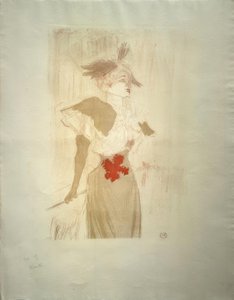 Neiti Marcelle Lender, seisoo tekijältä Henri de Toulouse Lautrec