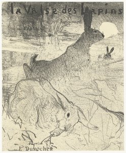 Kansi nuotille laululla La Valse des Lapins kanien kanssa maisemassa La Valse des lapins (otsikko esineessä) tekijältä Henri de Toulouse Lautrec
