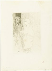 Portret van näyttelijät Léonie Yahne elokuvassa Henri Mayer sävelsävyssä Age Difficult Yahne ja Mayer vaikeassa iässä tekijältä Henri de Toulouse Lautrec