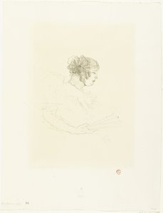 Muotokuva näyttelijä Luce Myrèsistä tuulettimen kanssa Luce Myres profiilissa tekijältä Henri de Toulouse Lautrec