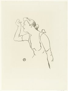 Muotokuva laulaja Paula Brebionista Le cafe -konsertti (sarjan nimi) tekijältä Henri de Toulouse Lautrec