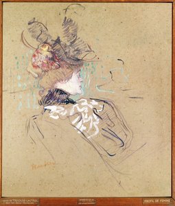 Naisen profiili, 1896 (öljy kortille) tekijältä Henri de Toulouse Lautrec