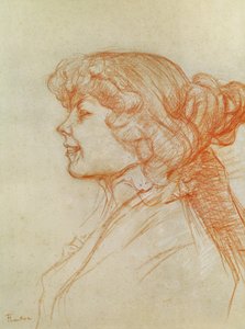 Englantilainen tyttö tähdellä Le Havressa, 1899 (kynä paperilla) tekijältä Henri de Toulouse Lautrec