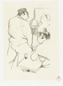 Kaksi naista ja miestä bordellissa La Terror de Grenelle tekijältä Henri de Toulouse Lautrec