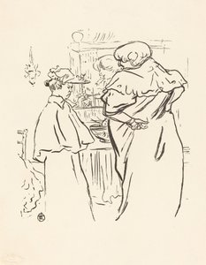 Kaksi naista peilin edessä. tekijältä Henri de Toulouse Lautrec