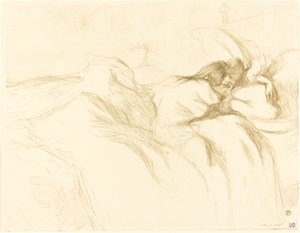 Nainen unessa makuuasennossa Nainen, 1896. tekijältä Henri de Toulouse Lautrec
