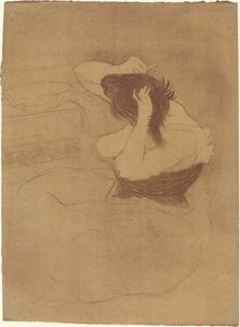 Nainen kampaa hiuksiaan Nainen kampaa hiuksiaan, 1896. tekijältä Henri de Toulouse Lautrec