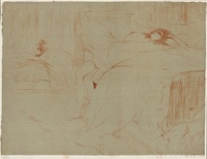 Nainen makaa selällään, Lassitude, levy kymmenen Ellesiltä tekijältä Henri de Toulouse Lautrec