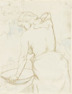 Woman Washing – WC, lautanen viisi Ellesiltä tekijältä Henri de Toulouse Lautrec