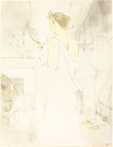 Nainen peilissä Nainen peilin kanssa, 1896. tekijältä Henri de Toulouse Lautrec