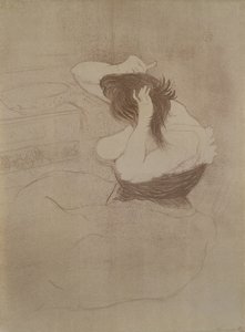 Nainen kampaava hiuksiaan elokuvasta Elles, 1896 tekijältä Henri de Toulouse Lautrec