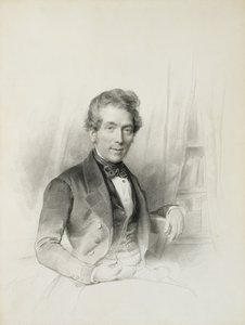Muotokuva Louis Johannes Herckenrathista, Texasin konsulista, 1843 (liitu, estompe, lyijykynä ja akvarelli)