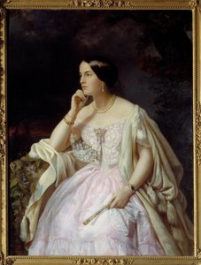 Neiti Harriet Howardin muotokuva. Muotokuva Elizabeth Ann Haryettista (1823-1865) Napoleon III:n emätar. Henriette Nee Cappelaere Jacottin maalaus (1800-luku) tekijältä Henriette Jacott Cappellaere